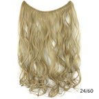 Seamless Fish Line Hair Extension Curly Synthetic Wig