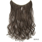 Seamless Fish Line Hair Extension Curly Synthetic Wig